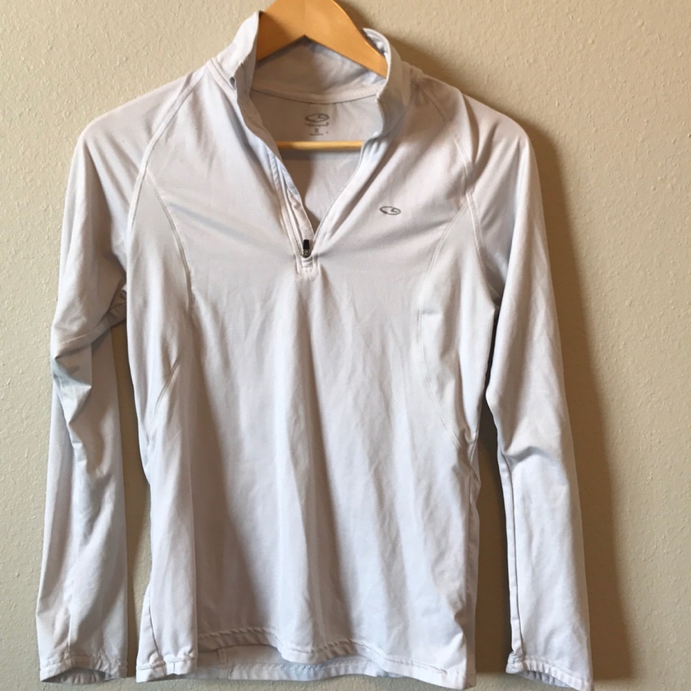 White workout pullover